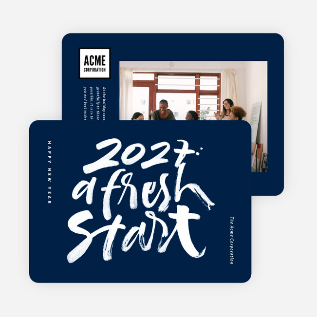 Bold Start Business and Corporate Holiday Cards - Blue