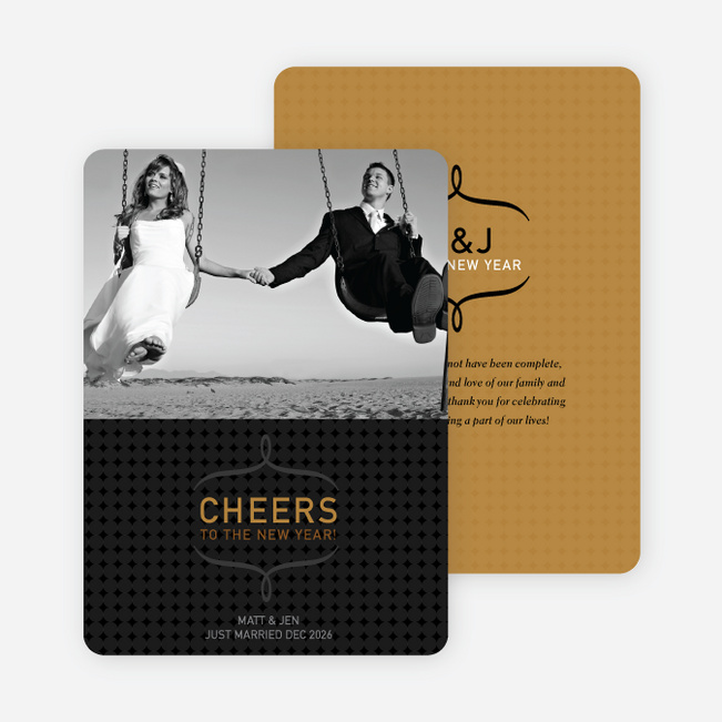 Cheers to the New Year Photo Card - Mustard