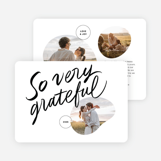 Classically Grateful Holiday Cards and Invitations - White