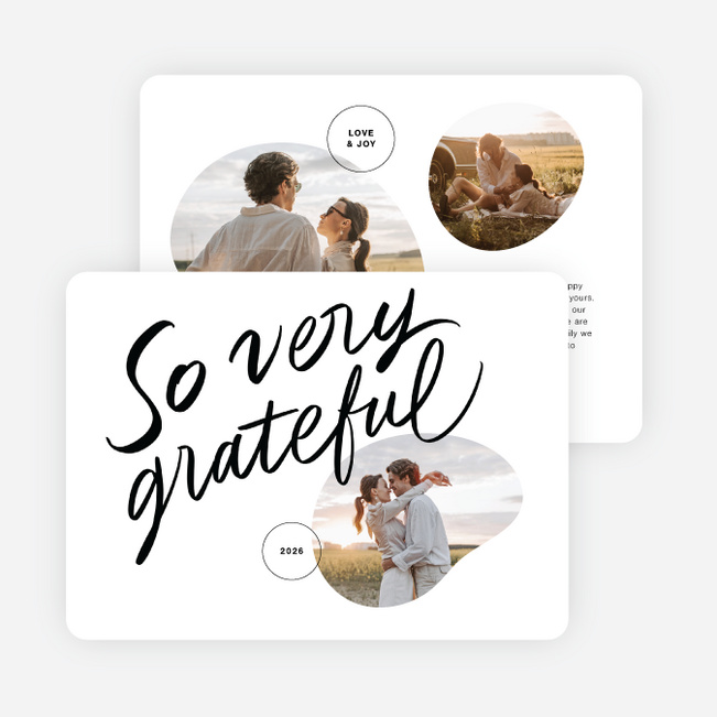 Classically Grateful Holiday Cards and Invitations - White