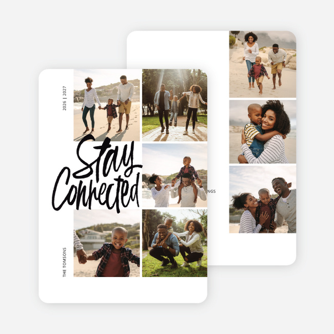 Connected Grid Multi Photo Holiday Cards - White