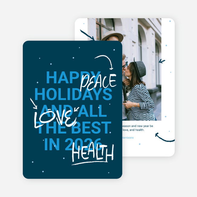 Extra Emphasis Holiday Cards and Invitations - Blue