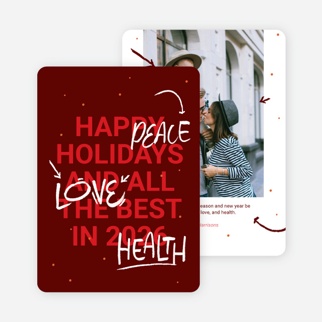 Extra Emphasis Holiday Cards and Invitations - Red