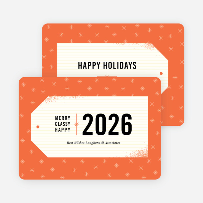 Gift Tag Wishes Corporate Card - Orange