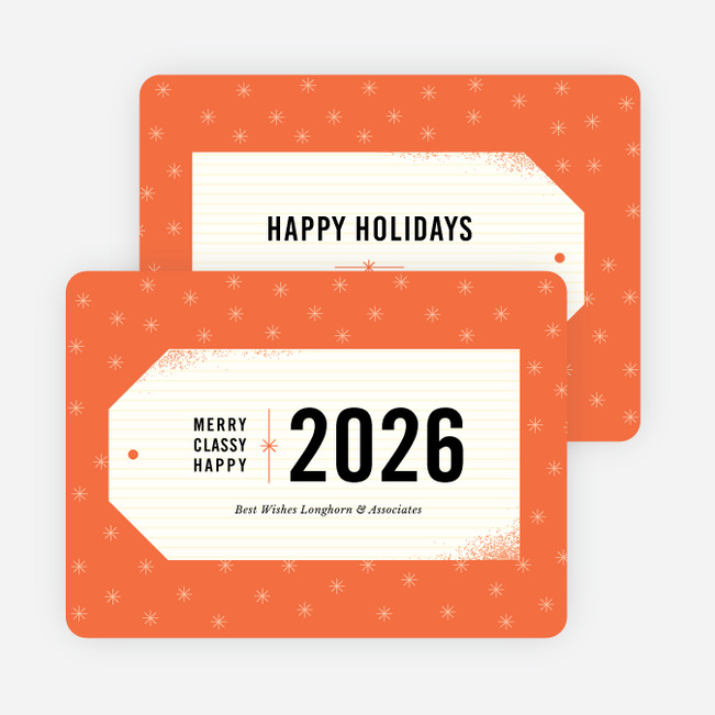 Gift Tag Wishes Corporate Card - Orange