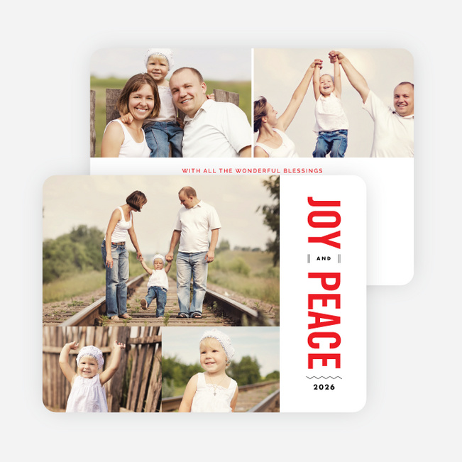 Joy and Peace Holiday Cards - Red