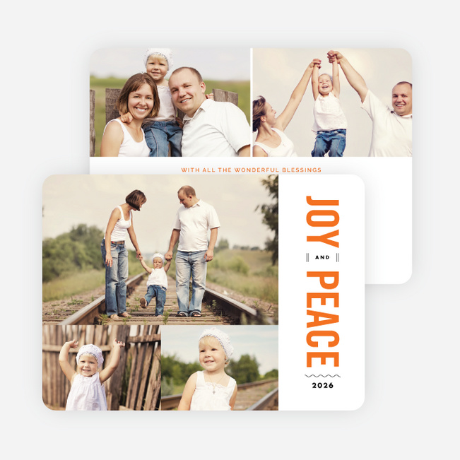 Joy and Peace Holiday Cards - Orange
