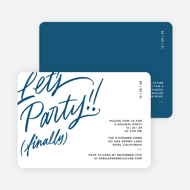 Most Excited Holiday Invitations - Blue