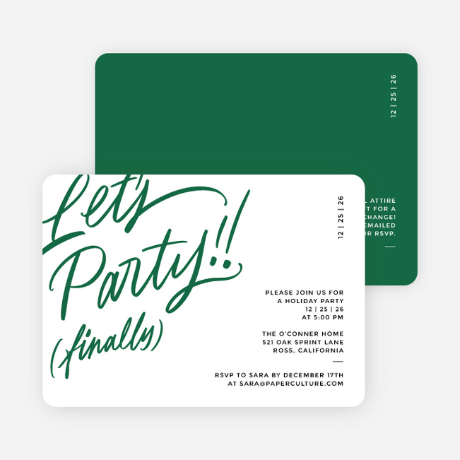 Most Excited Holiday Invitations - Green
