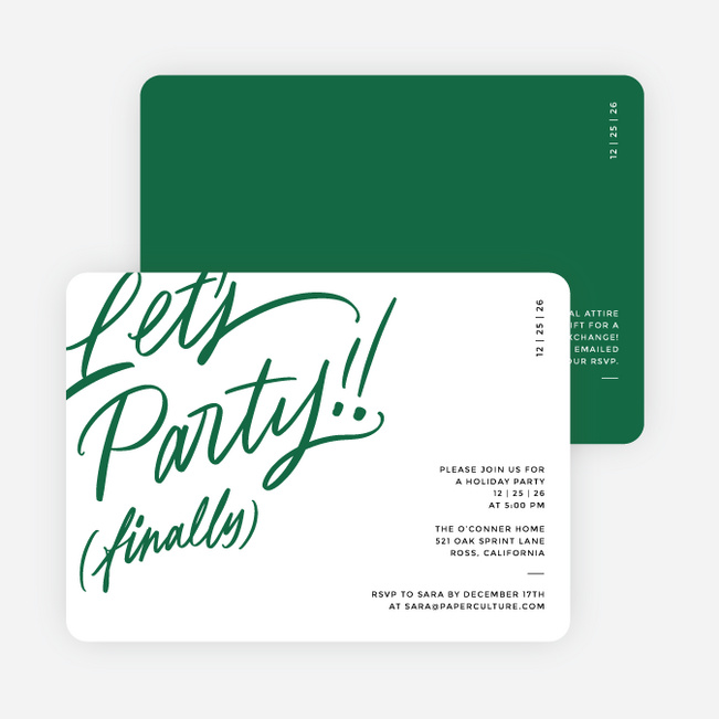 Most Excited Holiday Invitations - Green