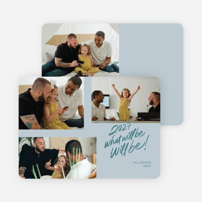 What Will Be New Year Cards and Invitations - Blue