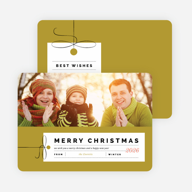 Photo Gift Tag Christmas Cards - Pink