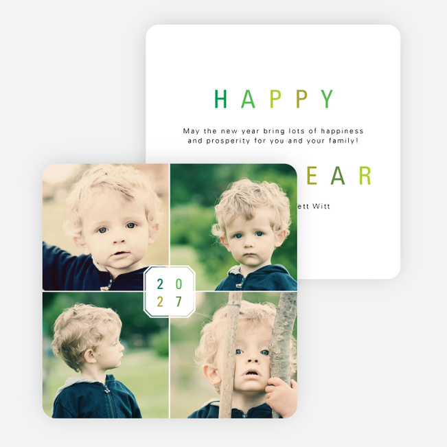 A Plaque for the New Year Cards - Green