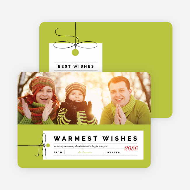 Seasons Greeting Corporate Holiday Cards - Green