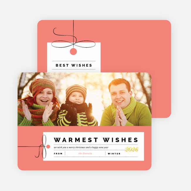 Seasons Greeting Corporate Holiday Cards - Yellow