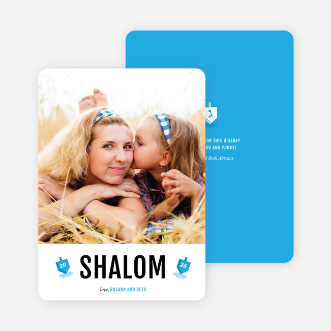 Shalom Hanukkah Cards - Blue