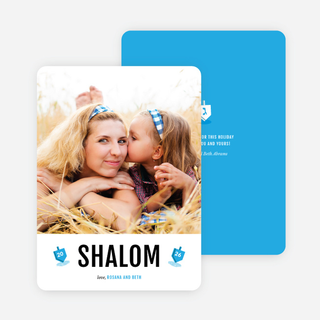 Shalom Hanukkah Cards - Blue
