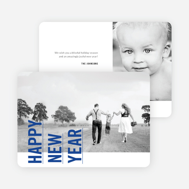 Standing Tall New Year Cards - Blue