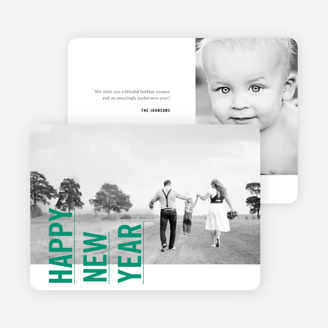 Standing Tall New Year Cards - Green