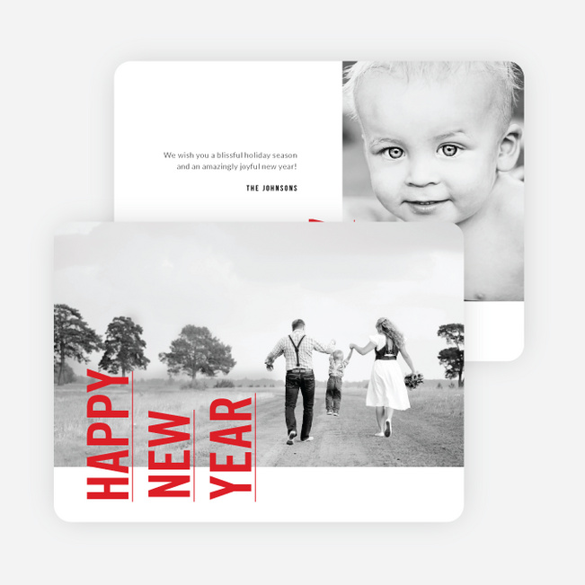 Standing Tall New Year Cards - Red