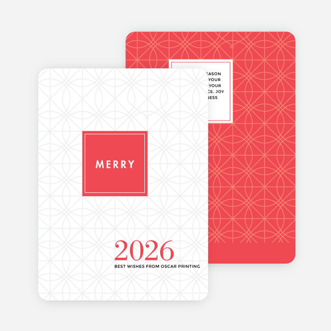 Abstract Ornaments Corporate Holiday Cards - Red