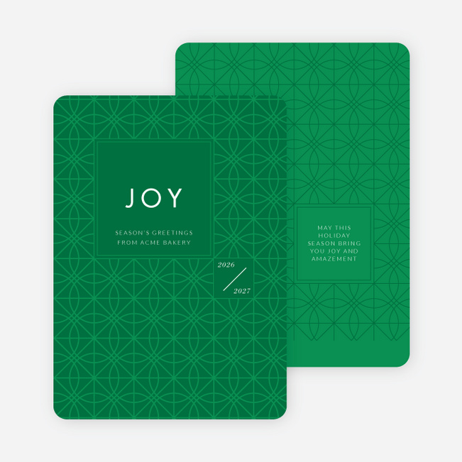 Abstract Patterns Corporate Holiday Cards - Green