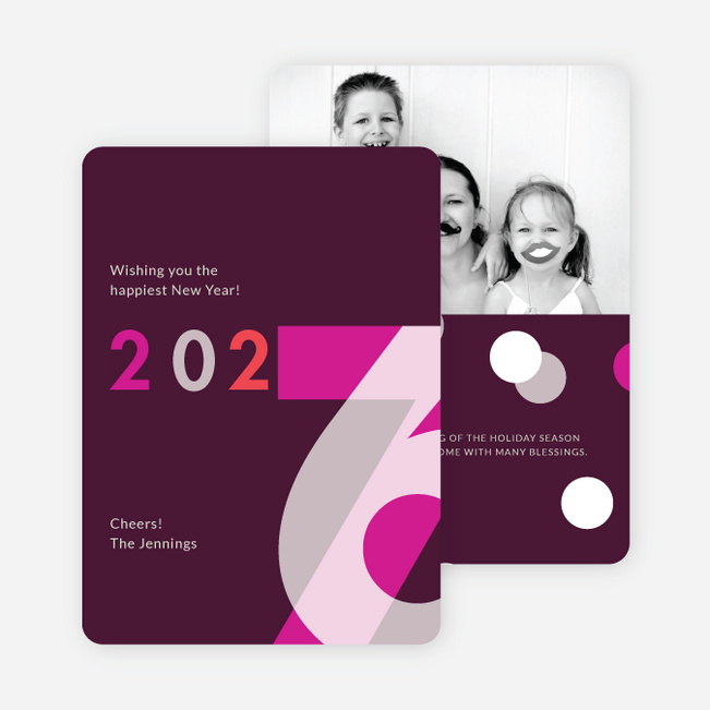 Changing Years New Year Cards - Purple