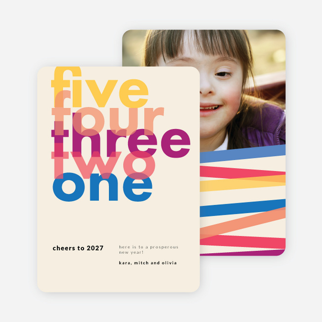 Cheers Countdown New Year Cards - Orange