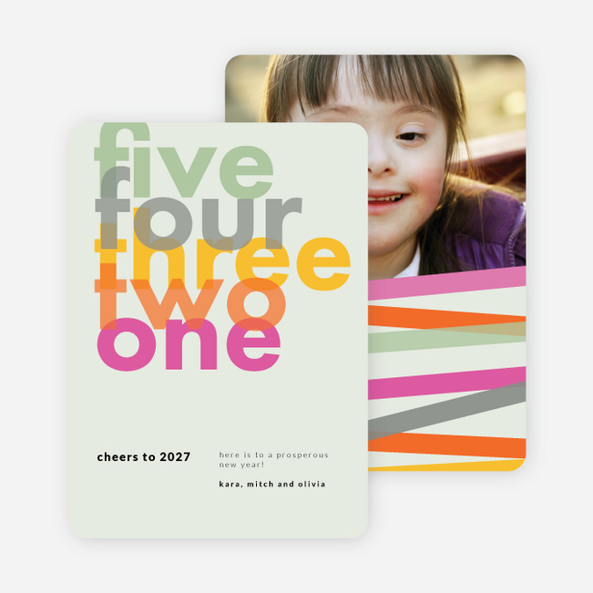 Cheers Countdown New Year Cards - Pink