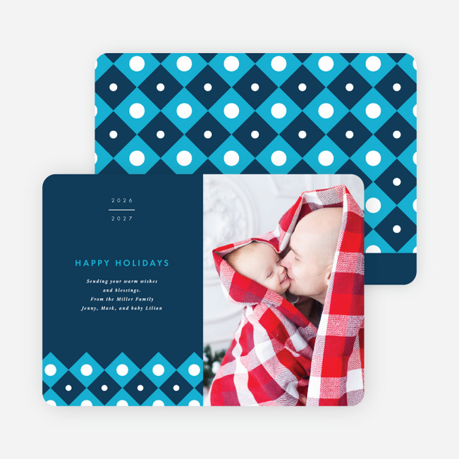 Diamond Duo Holiday Cards - Blue