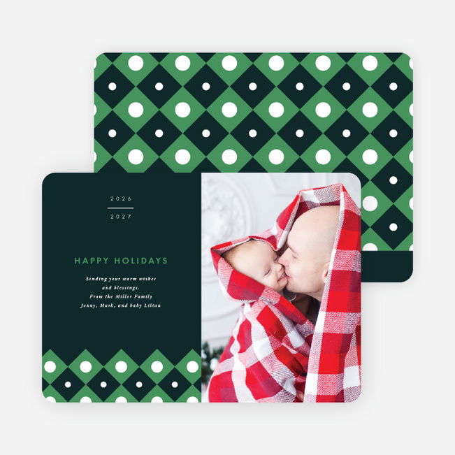 Diamond Duo Holiday Cards - Green