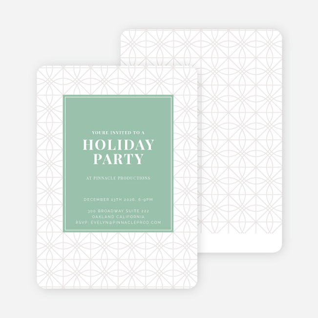 Festive Background Holiday Party Invitations - Green