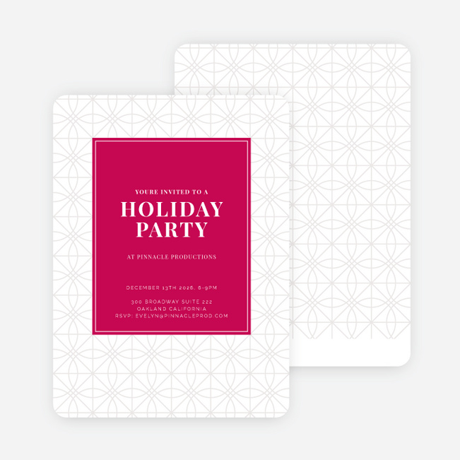 Festive Background Holiday Party Invitations - Red