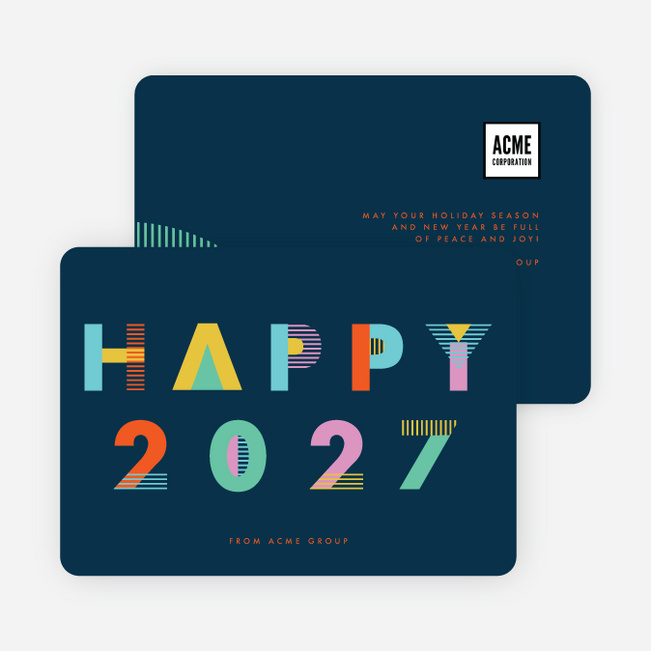 Future Wishes Corporate New Year Cards - Blue