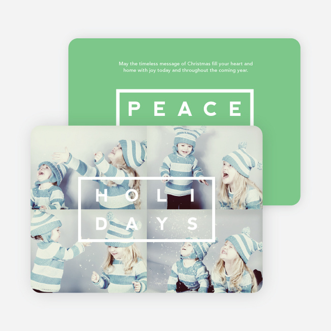 Holiday Block Photo Cards - Green