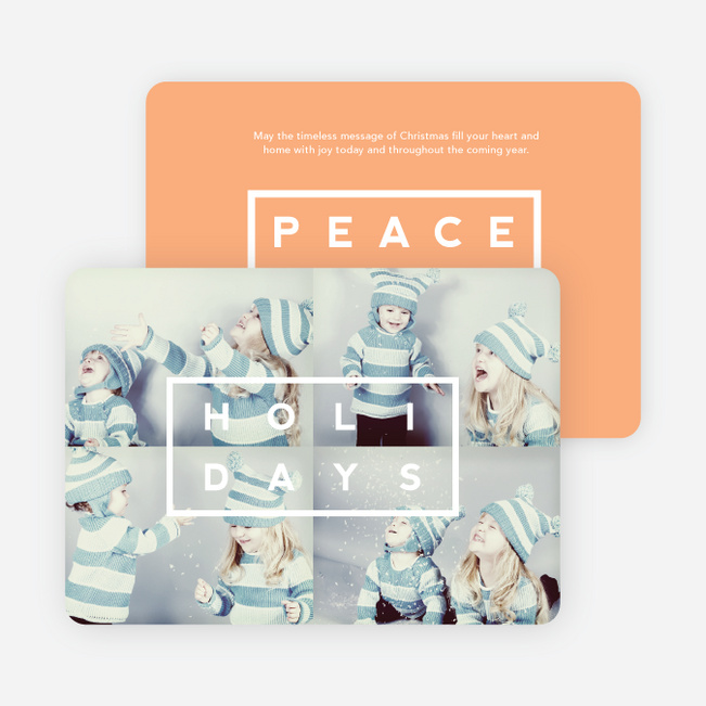 Holiday Block Photo Cards - Orange