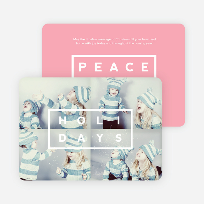 Holiday Block Photo Cards - Pink