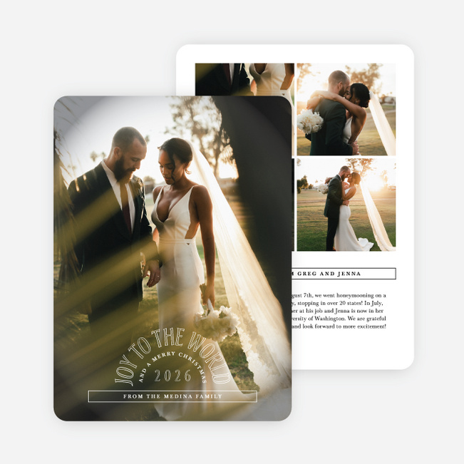Joyous Badge Christmas Cards - Black