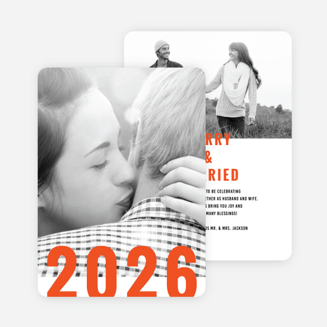 Milestone Year New Year Cards - Orange