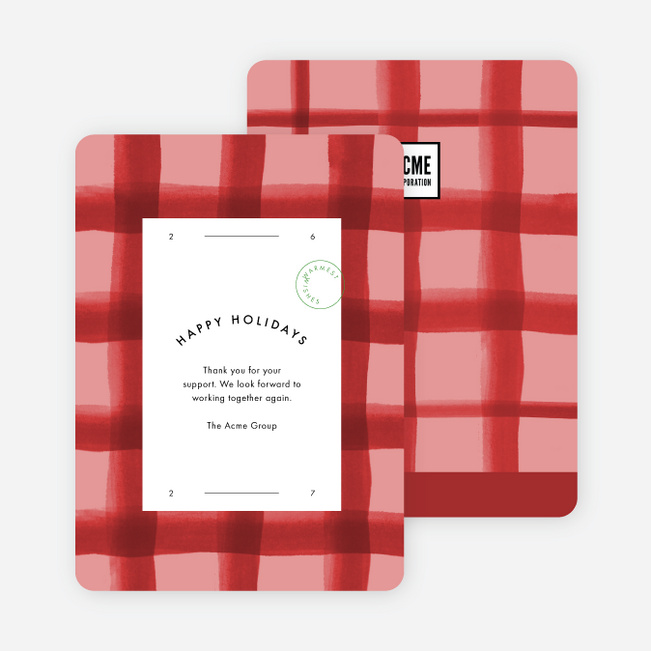 Plaid Perfection Holiday Cards - Red
