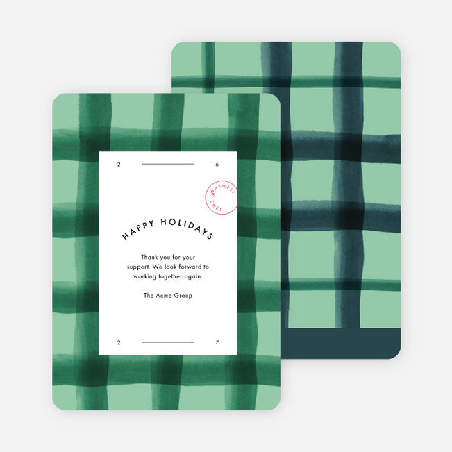 Plaid Perfection Holiday Cards - Green