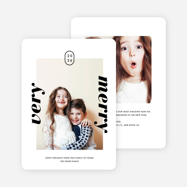 Side Words Holiday Cards - Black