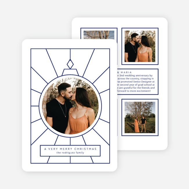 Simple Ornament Christmas Cards - Blue