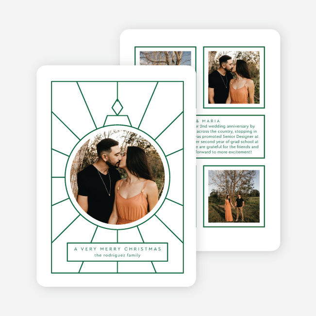 Simple Ornament Christmas Cards - Green