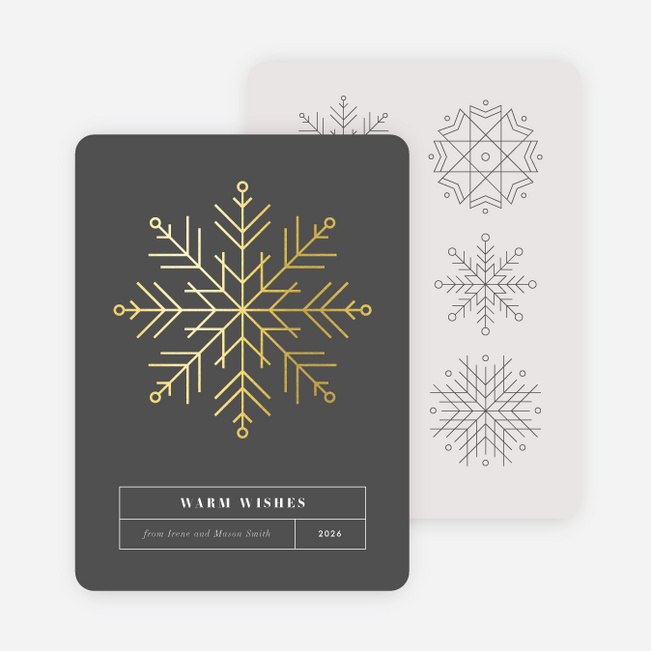 Snowflake Collection Multi Photo Holiday Cards - Yellow