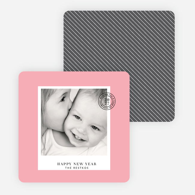 Cards to Put a Stamp on the New Year - Pink