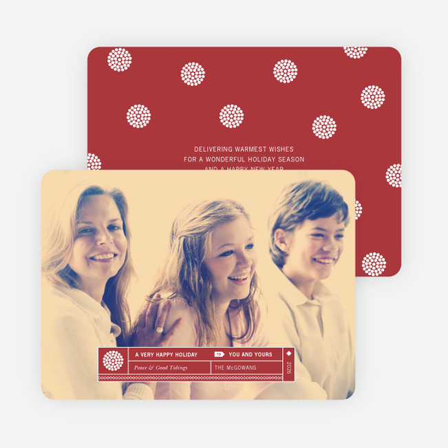 Family Label Holiday Photo Cards - Red