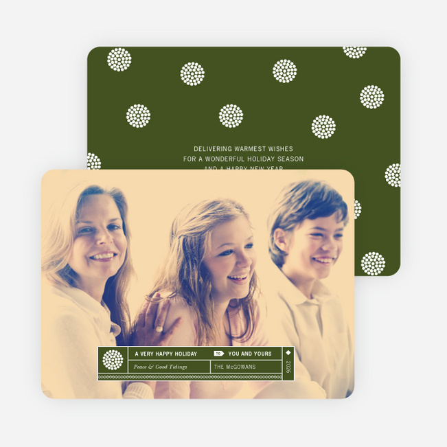 Family Label Holiday Photo Cards - Green