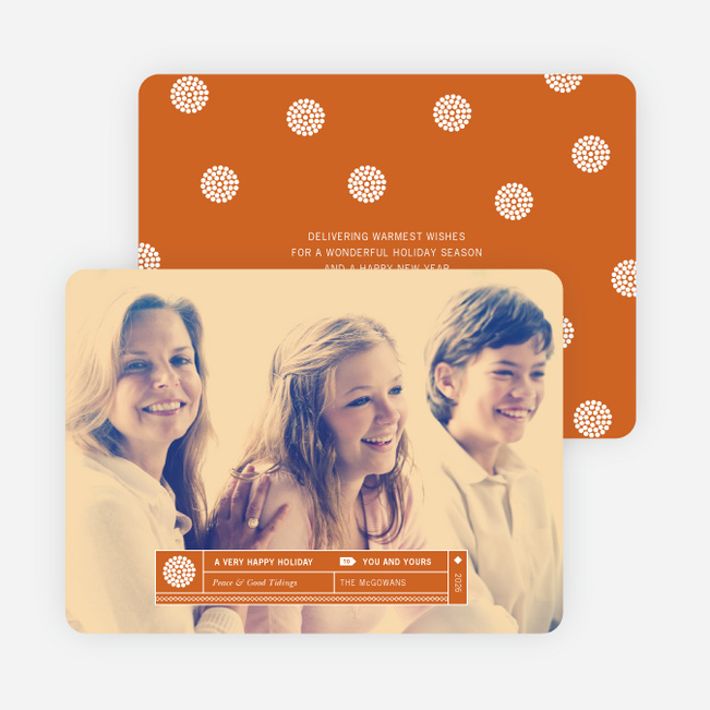 Family Label Holiday Photo Cards - Orange