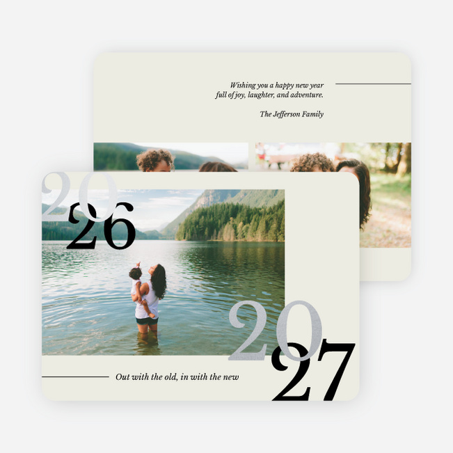 Foil New Outlook New Year Cards and Invitations - Gray